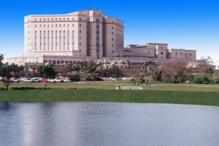 The exterior of the main campus of the West Palm Beach VA Healthcare System in West Palm Beach Florida