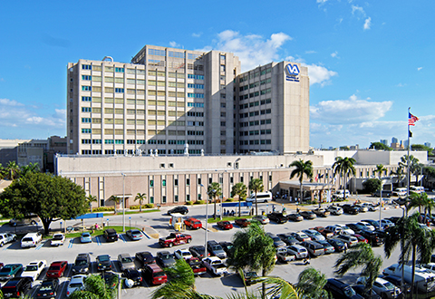 The exterior photo of the Bruce W. Carter Department of Veterans Affairs Medical Center Main Campus in Miami Florida 